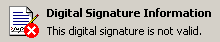 Digital Signature - Invalid signature